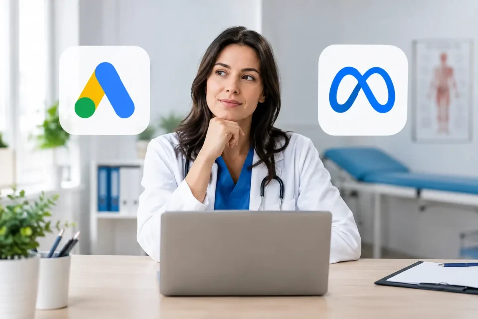 Google Ads versus Meta Ads para clínicas de saúde